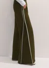 Me+em Regular-length Convertible Side Stripe Pant In Deep Autumn Olive/cream/silver Grey