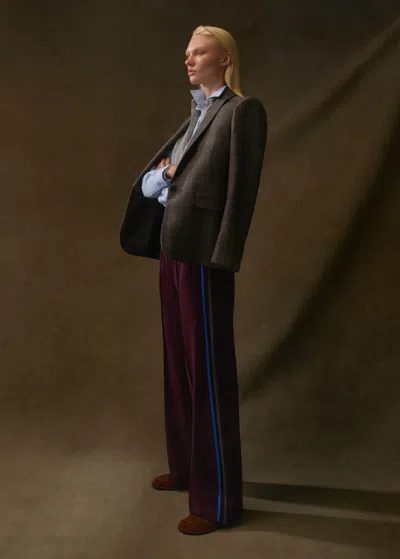 Me+em Regular-length Convertible Side Stripe Trouser In Deep Merlot/sapphire/charcoal