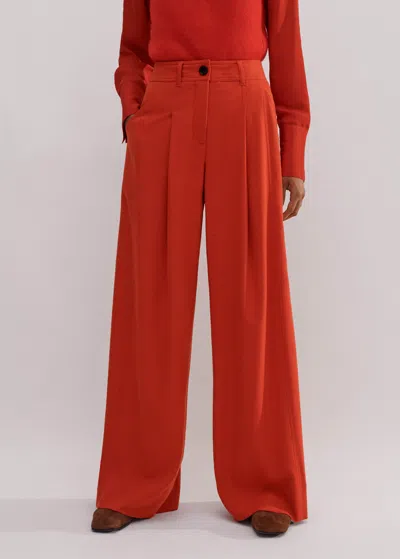 Me+em Regular-length Wide-leg Pleat Front Pant In Winter Orange