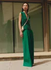 Me+em Regular Wide-leg Pleat Front Trouser In Orchid Green