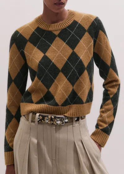 Me+em Relaxed Argyle Sweater In Brown