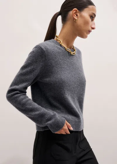 Me+em Relaxed Crop Sweater In Gray