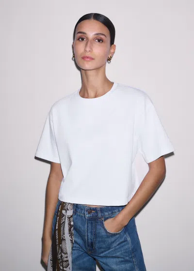 Me+em Relaxed Cropped T-shirt Fresh White