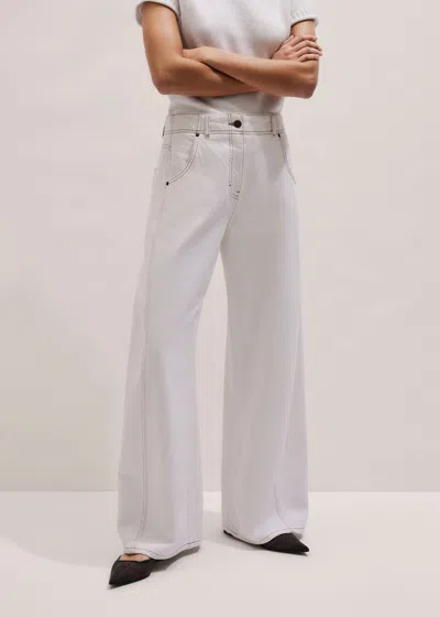 Me+em Relaxed Engineered Leg Jean Buttermilk Wash In White