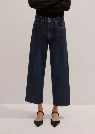 Me+em Relaxed Straight Crop Jean Rinse Wash In Blue