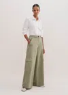 Me+em Relaxed Straight-leg Utility Pant In Silver Sage