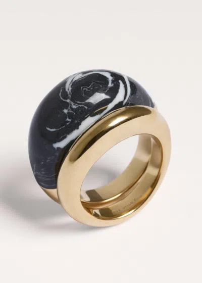 Me+em Resin Ring Set Gold-black