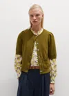 Me+em Responsible Alpaca Pouf Sleeve Cardi Tee In Bright Olive