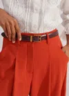 Me+em Reversible Belt In Double Espresso/deep Merlot