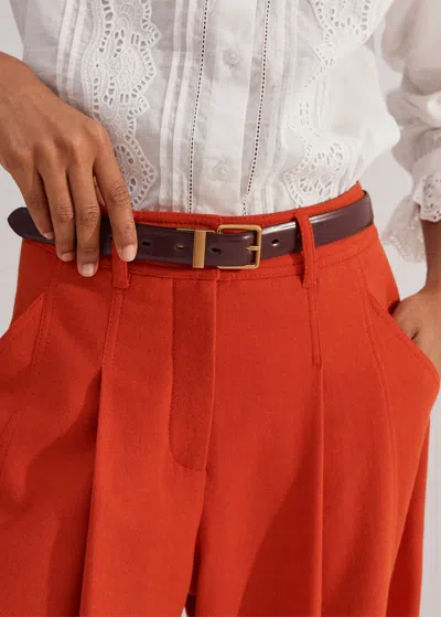 Me+em Reversible Belt In Double Espresso/deep Merlot