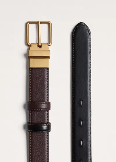 Me+em Reversible Belt + Keeper Deep Merlot/black Patent In Burgundy
