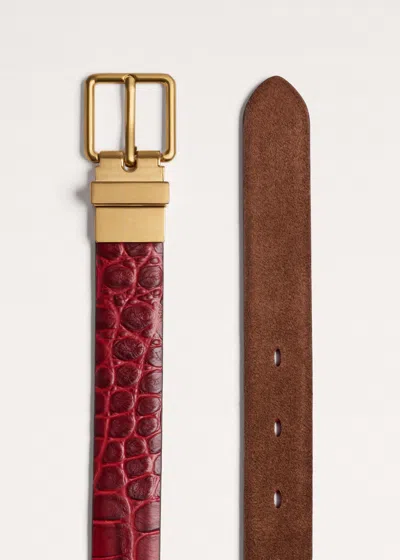 Me+em Reversible Belt Ultra Red/chestnut