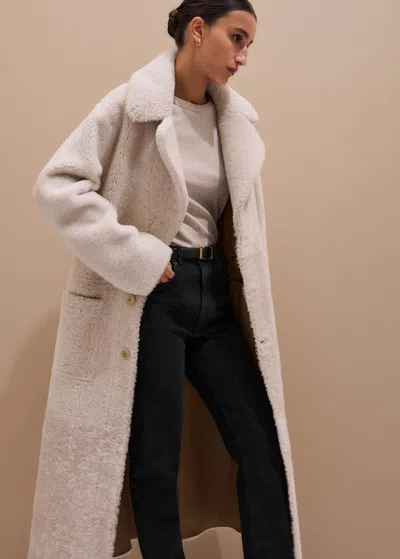 Me+em Reversible Shearling Coat + Belt Neutral