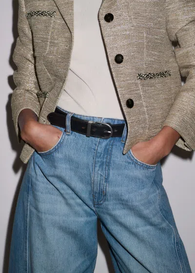 Me+em Round Reversible Belt Chestnut-black