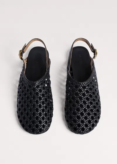 Me+em Round Woven Slingback Black