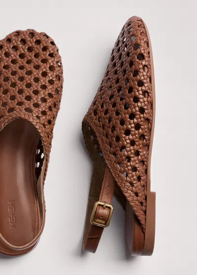 Me+em Round Woven Slingback Tan In Brown