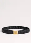 Me+em Ruched Elasticated Belt Black In Black