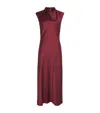 Me+em Satin Draped Maxi Dress In Red