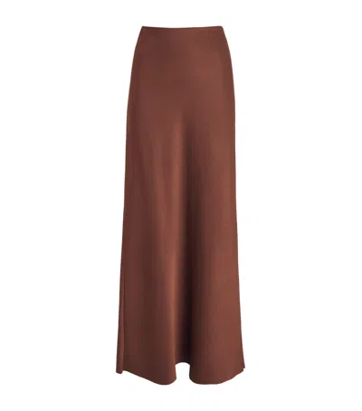 Me+em Satin Maxi Skirt In Brown