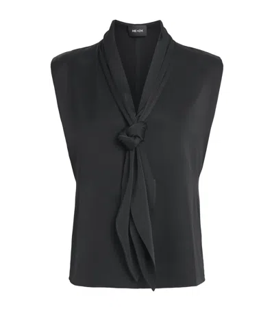 Me+em Satin Sleeveless Blouse In Black