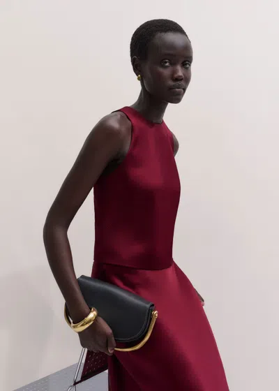Me+em Satin Sleeveless Cropped Top Barolo Red In Gray
