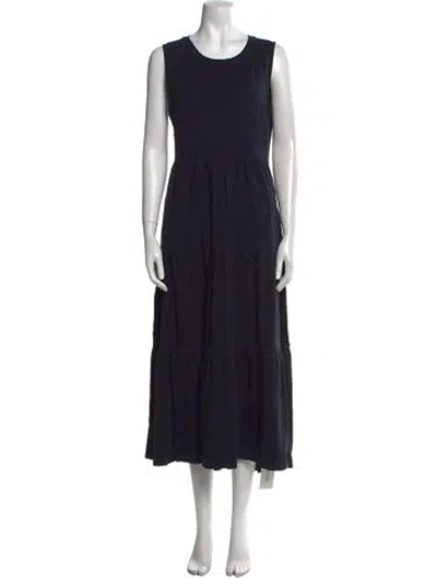 Pre-owned Me+em Scoop Neck Long Dress In Black