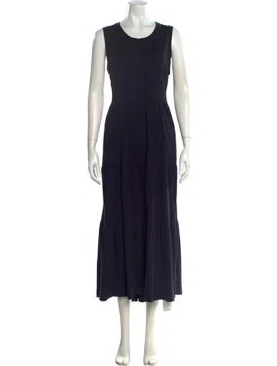 Pre-owned Me+em Scoop Neck Long Dress In Blue