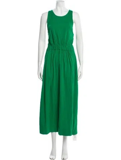 Pre-owned Me+em Scoop Neck Long Dress In Green