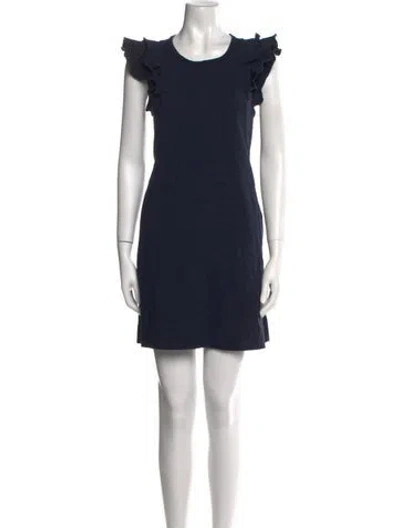 Pre-owned Me+em Scoop Neck Mini Dress In Blue
