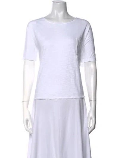 Pre-owned Me+em Scoop Neck Short Sleeve T-shirt In White