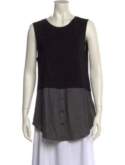 Pre-owned Me+em Scoop Neck Sleeveless Top In Black