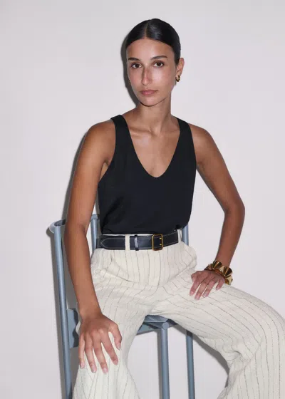 Me+em Scoop Neck Sleeveless Top Black
