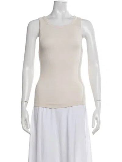 Pre-owned Me+em Scoop Neck Sleeveless Top In Neutrals