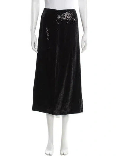 Pre-owned Me+em Sequin Embellishments Midi Length Skirt In Black