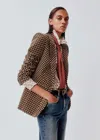 Me+em Sharp Shoulder Blazer Brown Multi In Brown Multi
