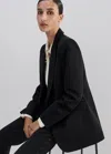 Me+em Sharp Shoulder Tux Blazer In Black