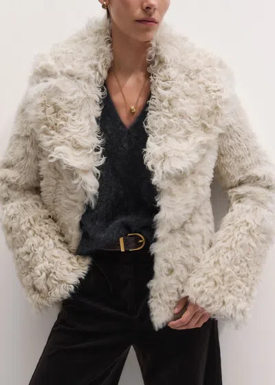 Me+em Shearling Jacket Cream In White