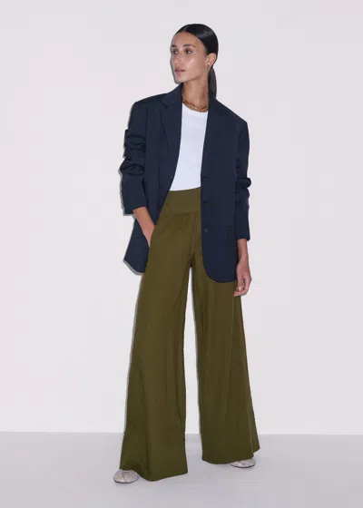 Me+em Shirred Wide Pant In Green