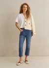 Me+em Short Authentic Slim Crop Jean In Blue Wash