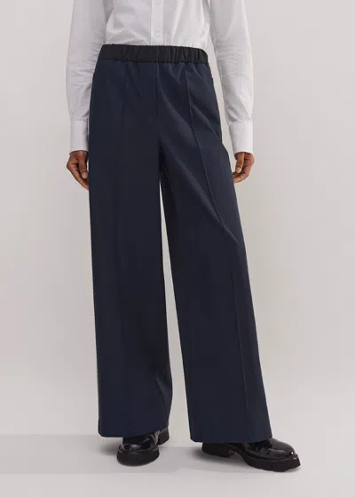 Me+em Short Dna Wide-leg Side Stripe Track Pant In Navy