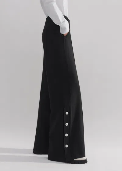 Me+em Short-length Button Hem Wide-leg Trouser In Black
