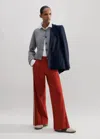 Me+em Short-length Convertible Side Stripe Pant In Burnt Orange/charcoal/cream