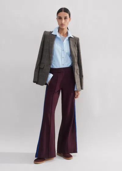 Me+em Short-length Convertible Side Stripe Trouser In Deep Merlot/sapphire/charcoal