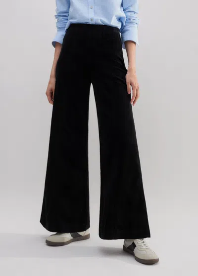 Me+em Short-length Cord Travel Palazzo Pant In Black