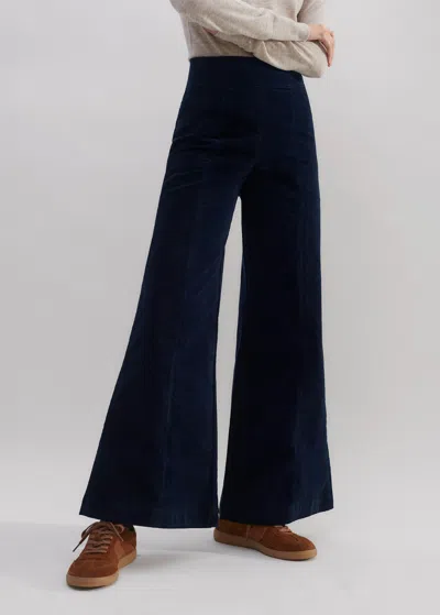 Me+em Short-length Cord Travel Palazzo Pant In Navy