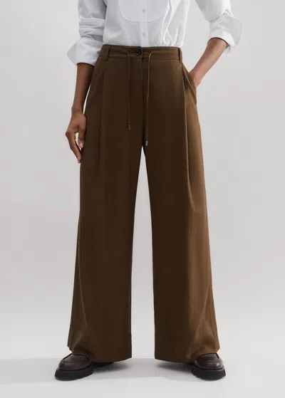 Me+em Short-length Relaxed Drawcord Man Pant In Deep Camel