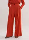 Me+em Short-length Wide-leg Pleat Front Pant In Winter Orange