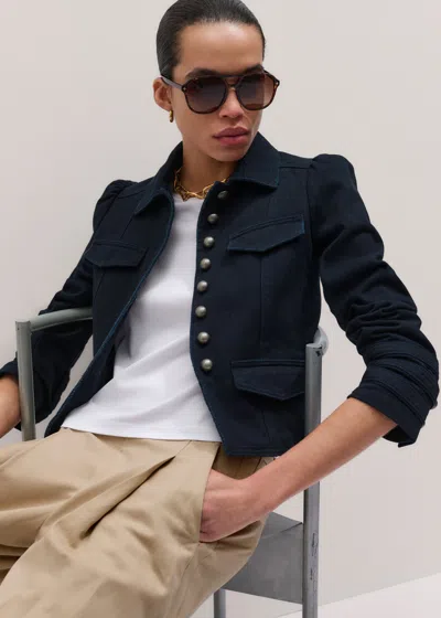 Me+em Short Military Jacket Summer Navy In Blue