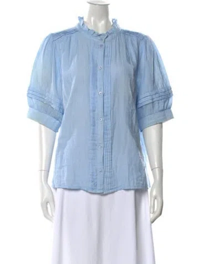 Pre-owned Me+em Short Sleeve Blouse In Blue