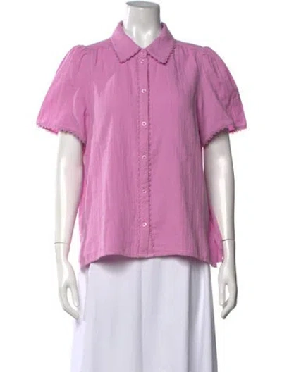 Pre-owned Me+em Short Sleeve Blouse In Purple